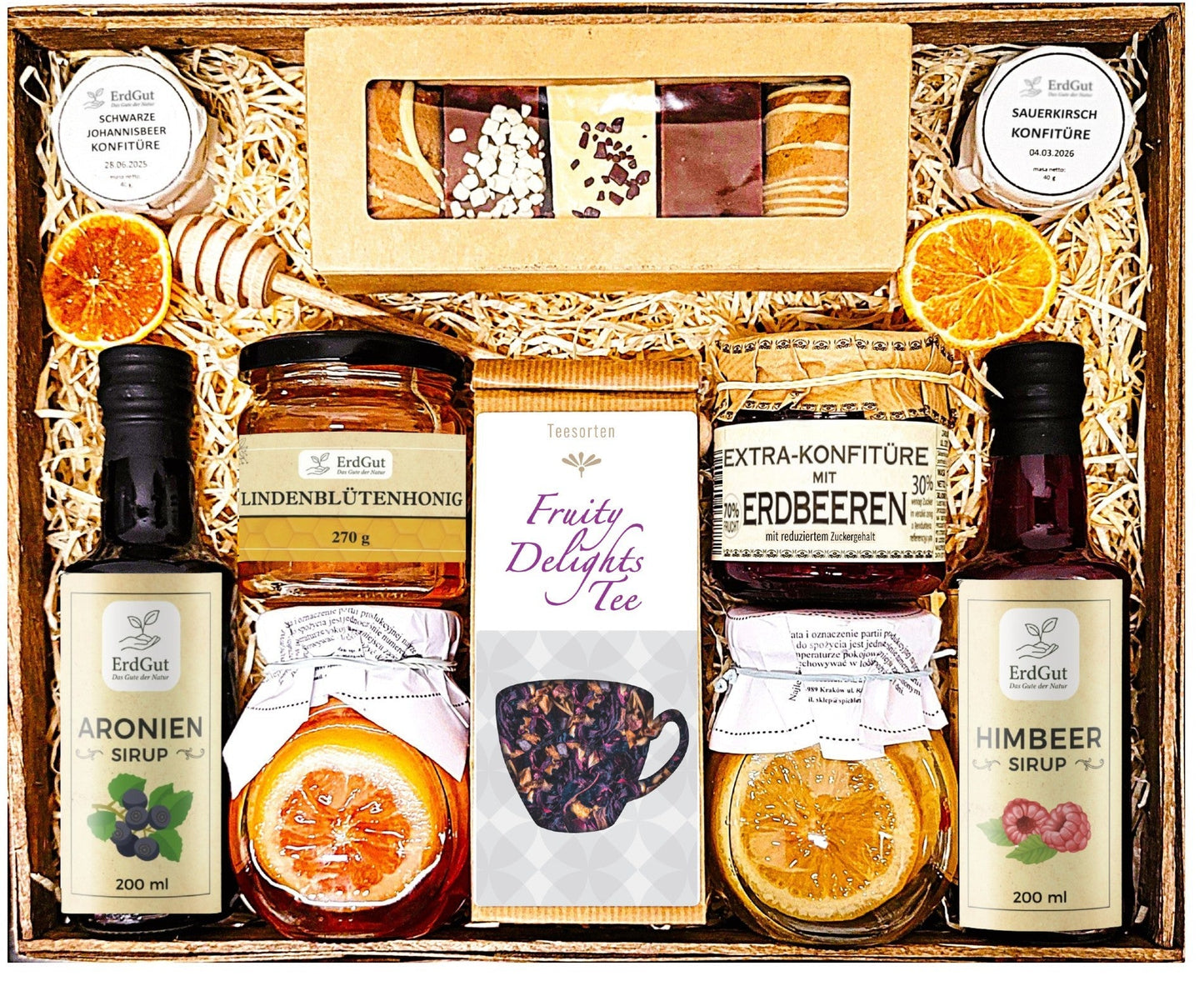 Großer Geschenkkorb, Geschenk, Souvenir, Honig, Tee, Delikatessen, Lebkuchen