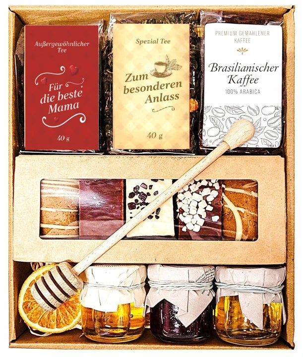 Geschenkset zum Muttertag Kaffee Tee Lebkuchen Honig