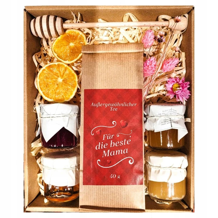 Geschenkset zum Muttertag Tee Honig Konfitüre