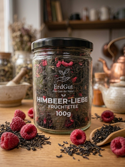 ErdGut Himbeer-Liebe | Fruchtiger Früchtetee mit echten Himbeeren (100g)